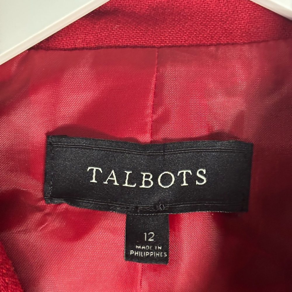 Talbots Classic Red wool blend‎ blazer/coat for Women size 12 - Picture 3 of 5